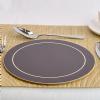 Round Brown Melamine Placemats pack of 10 (IT790)