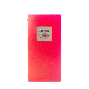 Sparkly Red Plastic Slim Menus (IT933)