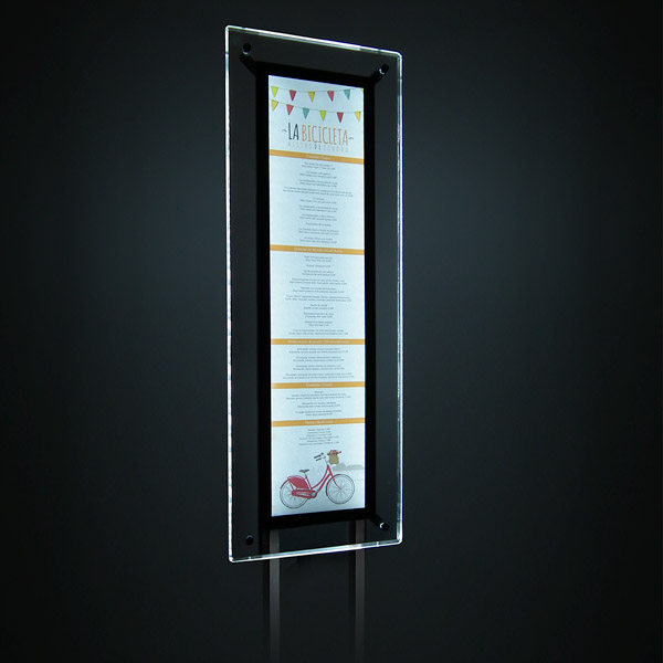 restaurant display case, standing display, outside restaurant stand, exterior stand, stand for restaurants, menu display for restaurants.