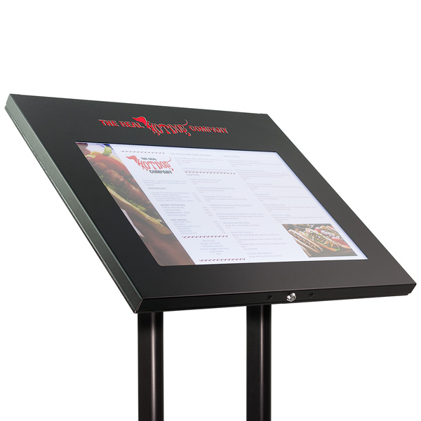 display case, metal case, illuminated displays, custom displays, menushop, metal display cases.