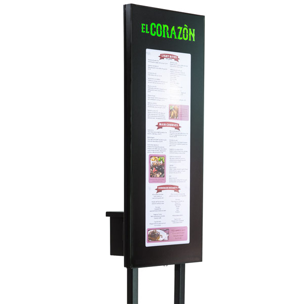 expositor para menus, expositor retroiluminado, menu display, expositor stand, cartas para restaurantes, cartas LED