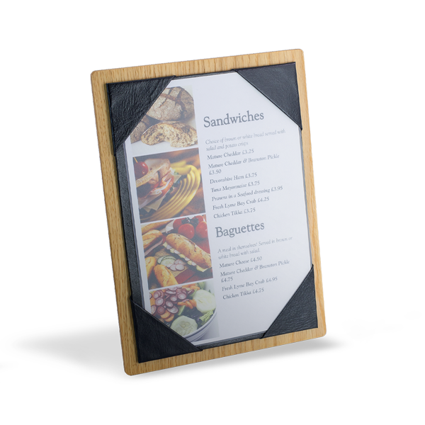 Wood menu board / food & drink display