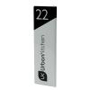 Angled Merlin Table top number white side small black