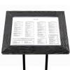 wooden frame menu display, restaurant menu case, wooden display case, hotel signage, illuminated case, framed display case, menu display cases.
