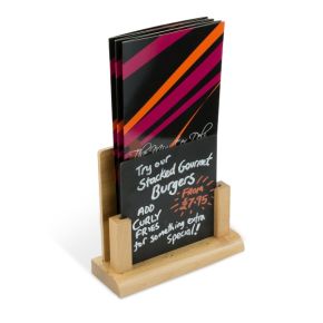 Wooden menu holder for restaurants