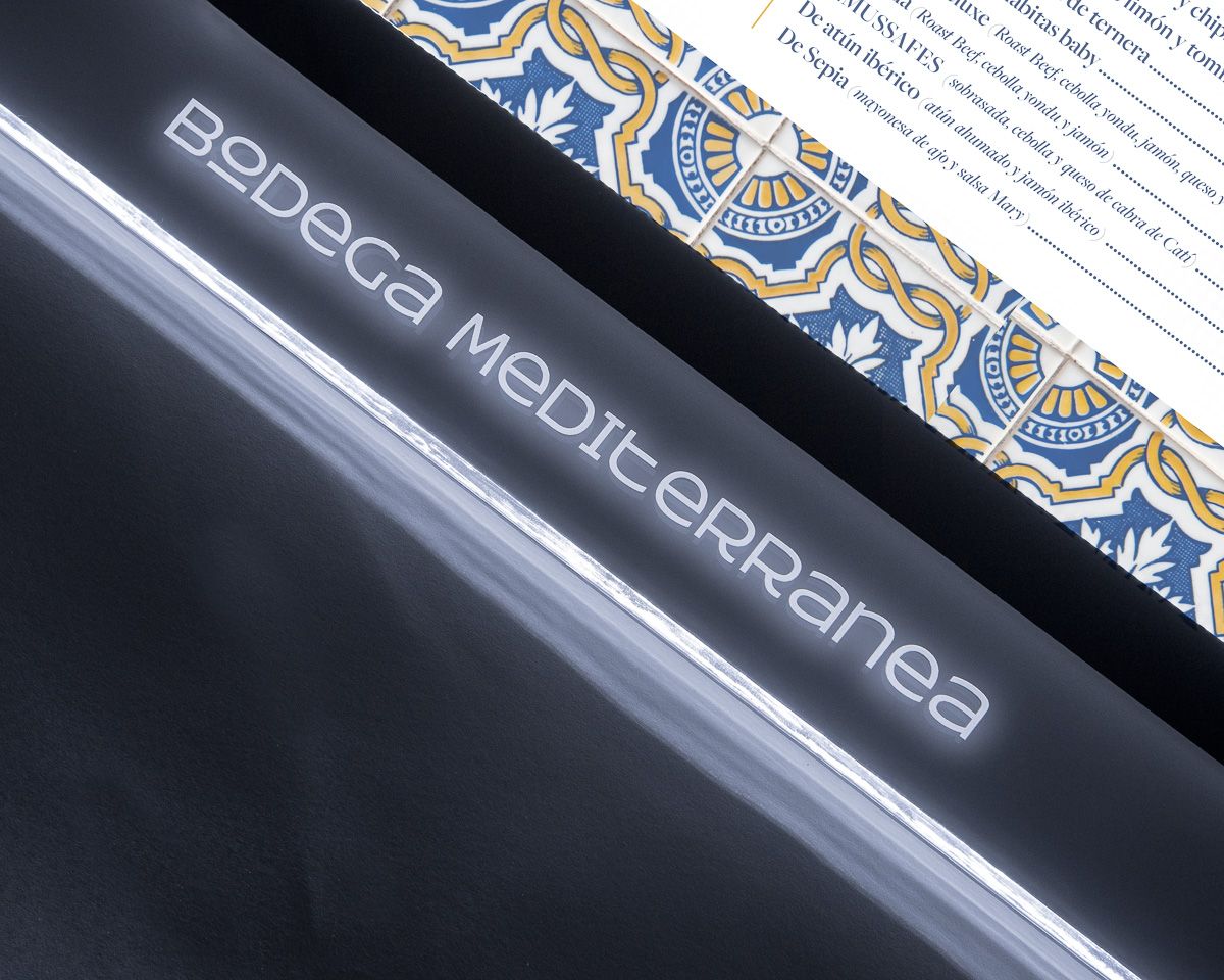 Acrylic engraved menu case header