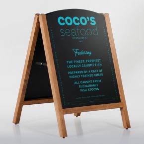 Wooden Framed Pavement Chalkboard