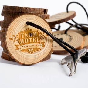 Natural Wood Slice Keyring