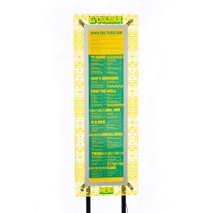 Crystallite Printed Vertical Menu stand