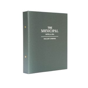 Water resistant visitors information folders, fabric folder for hotel, guest or conference.