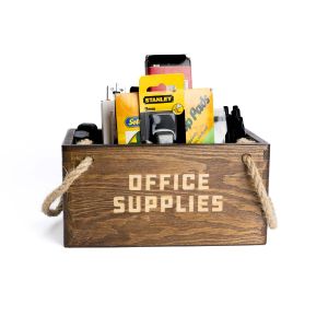 Rustic Wooden Box with Handles