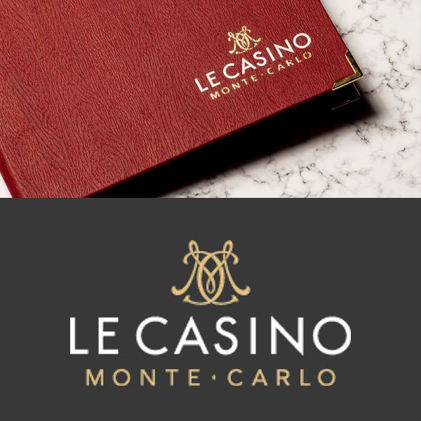 Le Casino: portamenús personalizado por Menu Shop