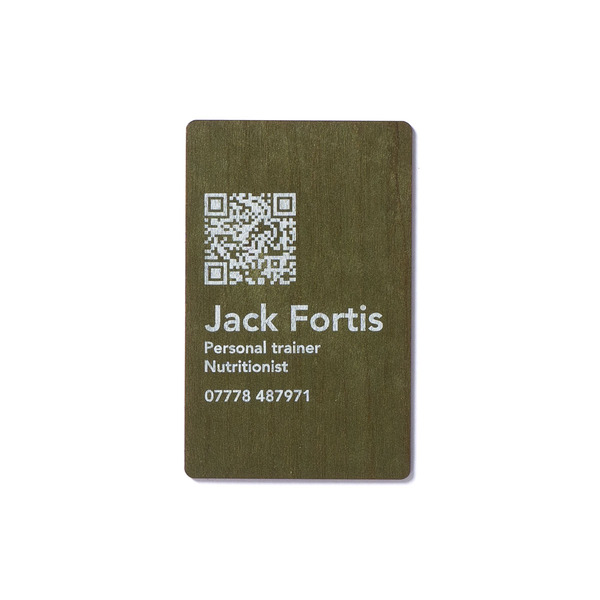 Printed NFC business card with a simple design